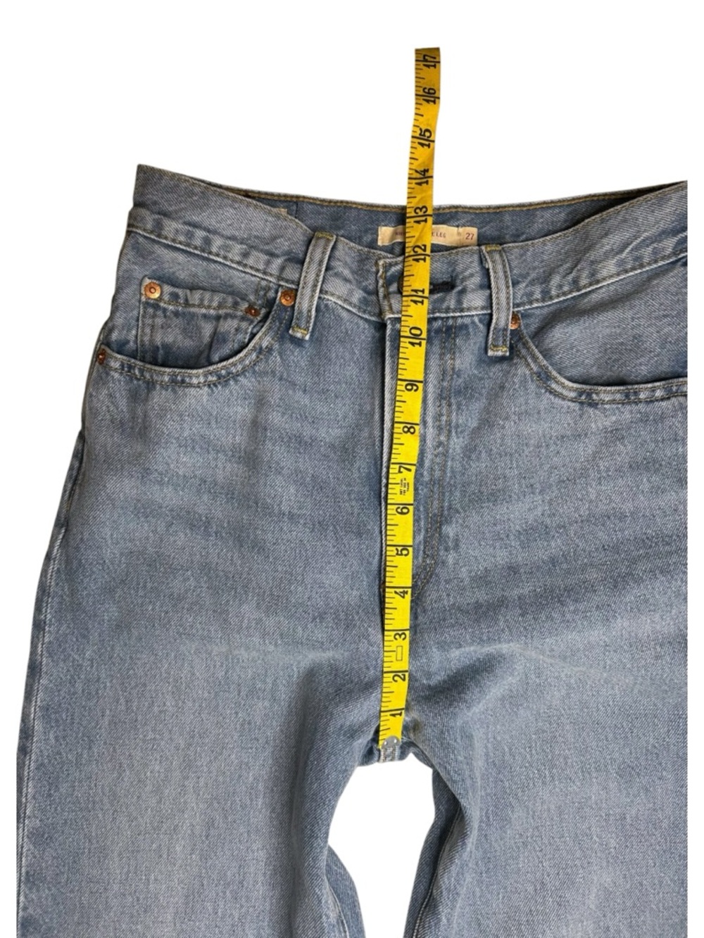Levi's Ribcage Wide Leg Jeans High Rise Light Wash 27x32 Women's - Picture 9 of 14